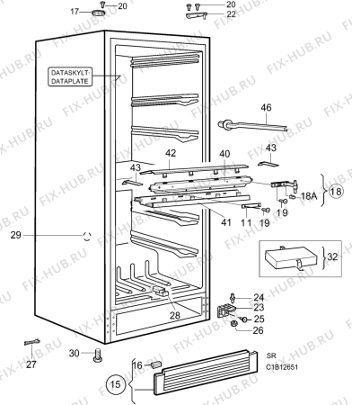 Взрыв-схема холодильника Electrolux EU8113K - Схема узла C10 Cabinet